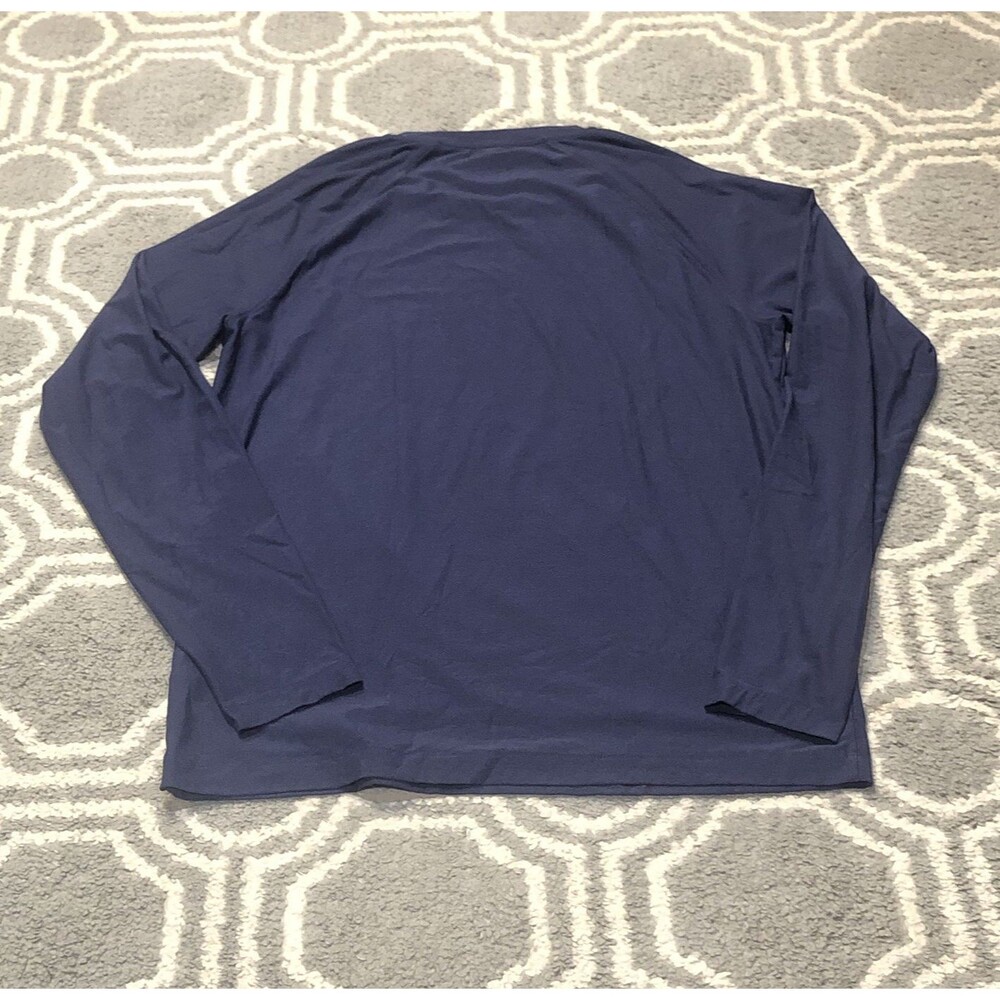 Rhone Reign Longe Sleeve Tee Shirt Mens Medium Blue Performance Crewneck 100307 - Picture 2 of 8